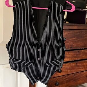 Black Pinstripe Vest